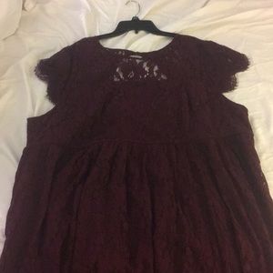 Torrid Maroon Lace Dress (Size 30)